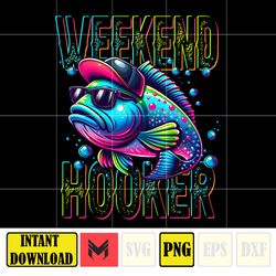 Weekend Hooker Png, Colorful Fish Png, Funny Sarcastic Summer Png, Father's Day Png, Fishing Dad Png, Reel Cool Dad
