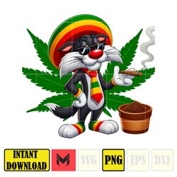 Cartoon Sylvester Png,High Quality Cartoon Rasta Digital Designs, Weed Png, Smoking Png, Instant Download