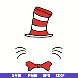 The Original Dr. Seuss Hat svg, Dr Seuss Face svg, Cat in the Hat svg, dr svg, png, dxf, eps digital file DR0501213