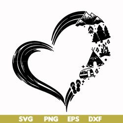 Heart camper svg, png, dxf, eps digital file CMP022