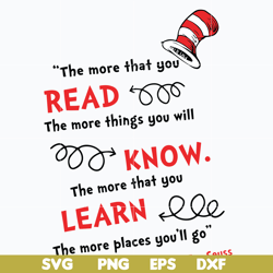 The more that you read the more thing you will know svg, png, dxf, eps digital file DR0601212