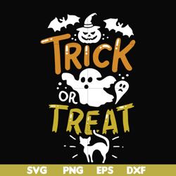 Trick or treat svg, halloween svg, png, dxf, eps digital file HLW1707202
