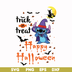 Trick or treat svg, happy halloween svg, png, dxf, eps digital file HLW1707205