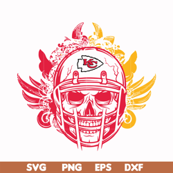 Kansas City Chiefs skull svg, Chiefs skull svg, Nfl svg, png, dxf, eps digital file NFL21102025L