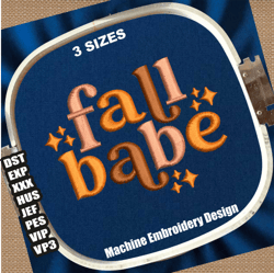 fall babe embroidery designs | fall baby embroidery patterns | fall babe machine embroidery files | fall embroidery file