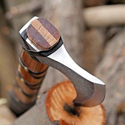 viking axe of ragnar lothbrok hunting axe with rose wood handle - hand-forged high carbon steel sharp blade, handmade ca
