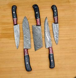 damascus kitchen knife with leather sheath all round kitchen knife razor sharp cooking knife slicing and chopping