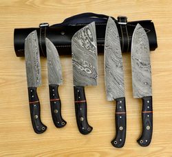 blade shipper damascus kitchen knife with leather sheath all round kitchen knife cooking knife slicing and chopping