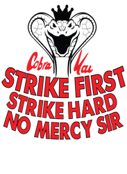 Cobra Kai Strike first Strike Hard Logo np52 PNG Transparent Background File Digital Download
