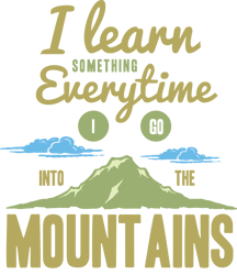 Learn From The Mountains PNG Transparent Background File Digital Download
