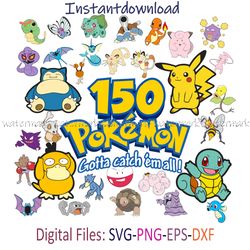 Pokemon Svg, Pikachu Svg, Pokemon Cricut, Pokemon Layered Svg, Pokemon Silhouette Svg, Pokemon Logo Transparent, Png