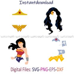 Wonder Woman Svg, Wonder Woman Clipart, Wonder Woman Png, Wonder Woman Logo Svg, Instantdownload png for shirt, Dxf, eps