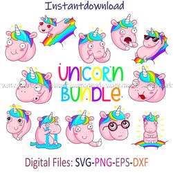 Rainbow Unicorn Svg, Unicorn Svg, Unicorn Face Svg, Unicorn Head Svg, Cute Unicorn Svg, Cricut Unicorn, Instantdownload