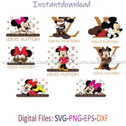 Disney LV Bundle Svg, Brand Logo Svg, LV Logo Svg, GG Logo Svg, Chanel Logo Svg, Instantdownload, png for shirt