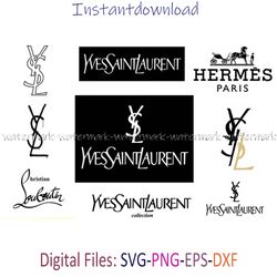 YSL Logo Bundle Svg, Brand Logo Svg, LV Logo Svg, GG Logo Svg, Chanel Logo Svg, cricut, Instantdownload, png for shirt