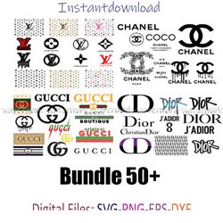 Brand Logo Bundle Svg, Brand Logo Svg, LV Logo Svg, GG Logo Svg, Chanel Logo Svg, Instantdownload, png for shirt