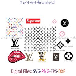 Louis Vuitton Bundle Svg, Brand Logo Svg, LV Logo Svg, GG Logo Svg, Chanel Logo Svg, Png, Instantdownload, png, cricut