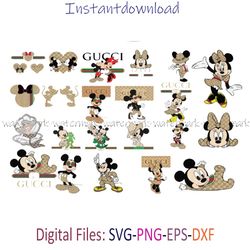 Disney Gucci Svg, Brand Logo Svg, LV Logo Svg, GG Logo Svg, Chanel Logo Svg, file for cricut, Instantdownload, png