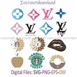 Lv Logo Bundle Trending Svg, Brand Logo Svg, LV Logo Svg, GG Logo Svg, Chanel Logo Svg, Svg shirt, Instantdownload, png