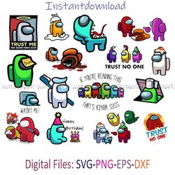 Among Us Bundle SVG, Among Us Cricut file, Cut files, Impostor digital vector file, Among Us Digital download