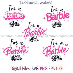 Im A Barbie Girl Bundle SVG, Barbie Cricut file, Barbie birthday svg, Barbie vector file, Among Us Digital download