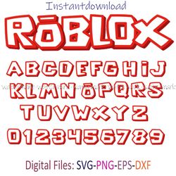 Roblox Alphabet SVG, Roblox Font Cricut file, Roblox Font 3D, Roblox Font Digital download, Roblox Clipart, robox svg