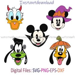 Halloween Disney Bundle SVG, Disney Halloween Cricut, minnie mouse witch digital, Spooky Disney characters download, Png
