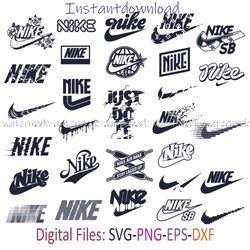 Nike Logo Bundle Layered SVG, Nike Air Cricut file, Cut files, Nike digital vector file, Swoosh Digital download, Png