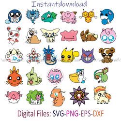 Pokemon Bundle Layered SVG, Pokemon Cricut file, Cut files, Layered digital vector file, Pokemon Digital download, png