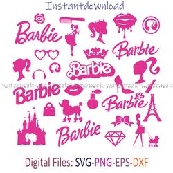 Barbie Bundle SVG, Barbie Vector, Barbie Logo, Barbie Birthday, Barbie Print SVG, Barbie Print Svg, Barbie Digital Downl
