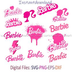Barbie Logo Bundle SVG, Barbie Logo Vector, Barbie Birthday, Barbie Print SVG, Barbie Print Svg, Barbie Digital Download