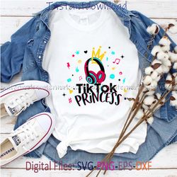 TikTok Princess SVG, Tiktok Princess Cricut, Tiktok Birthday Princess, Tiktok, Png tiktok, tiktok logo, instantdownload