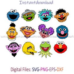 Sesame Street Characters Layered SVG, Sesame Street svg, Sesame Street png, Sesame Street cricut file, Sesame Svg