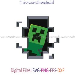 Minecraft Creeper SVG, PNG, cricut, Instantdownload, Minecraft 100 Days svg