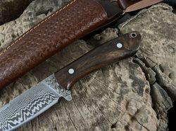 Vanguard Forge Craft Damascus Fixed Blade Hunting Knife