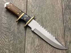 Handcrafted Steel Bowie Hunting Knife with Leather Sheath