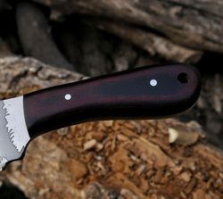 Forged Viking Blade Steel Skinner Knife with Bespoke Leather Cover