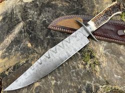 Damascus Steel Hunting Tracker Knife