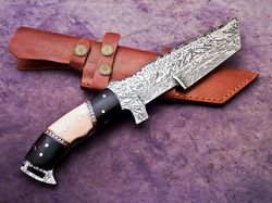 Engraved D2 Steel Full Tang Tracker Knife for Camping and Hunting