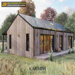 20x44 Modern Barndominium Cabin House Plan Tiny Farmhouse Cabin Floor Plans 2 Bedroom 880 sq ft Custom Architectural Spr