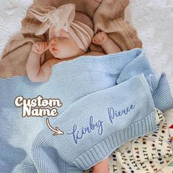 custom baby blanket embroidered name stroller blanket for newborn baby gift