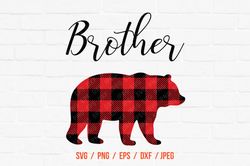 Brother Bear, Buffalo Cut FileBear Buffalo, Plaid SVG, Bear Vector File, Bear Clipart