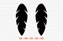 Feather Earrings Cur File Svg
