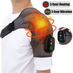 Electric Heating Shoulder Massager Vibration Massage Shoulder Brace Support Belt Arthritis Pain