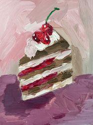 Cake Original Art Cake Painting Impasto Cake Oil Painting Cake Abstract Painting Cake Small Painting Cake Oil 3d Art