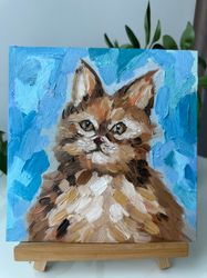 Cat Painting Original Art Cat Art Kitty Impasto Painting Kitten Abstract Painting Impasto Canvas 3d Kitty Oil Painting