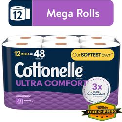 Ultra Comfort Toilet Paper, 12 Mega Rolls - N1107