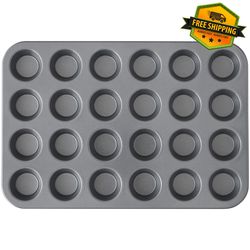 Bake It Simply Extra Large Non-Stick Mini Muffin Pan, 24-Cup, Pan Size 9.9 x 14.7 in. - N962