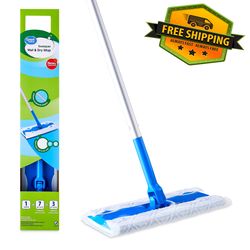 Wet & Dry Mop Sweeper Kit, (1 Mop Kit, 10 Pad Refills) - N963