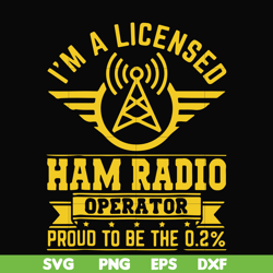 I'm a licensed ham radio operator proud to be the 0,2 svg, png, dxf, eps file FN000546
